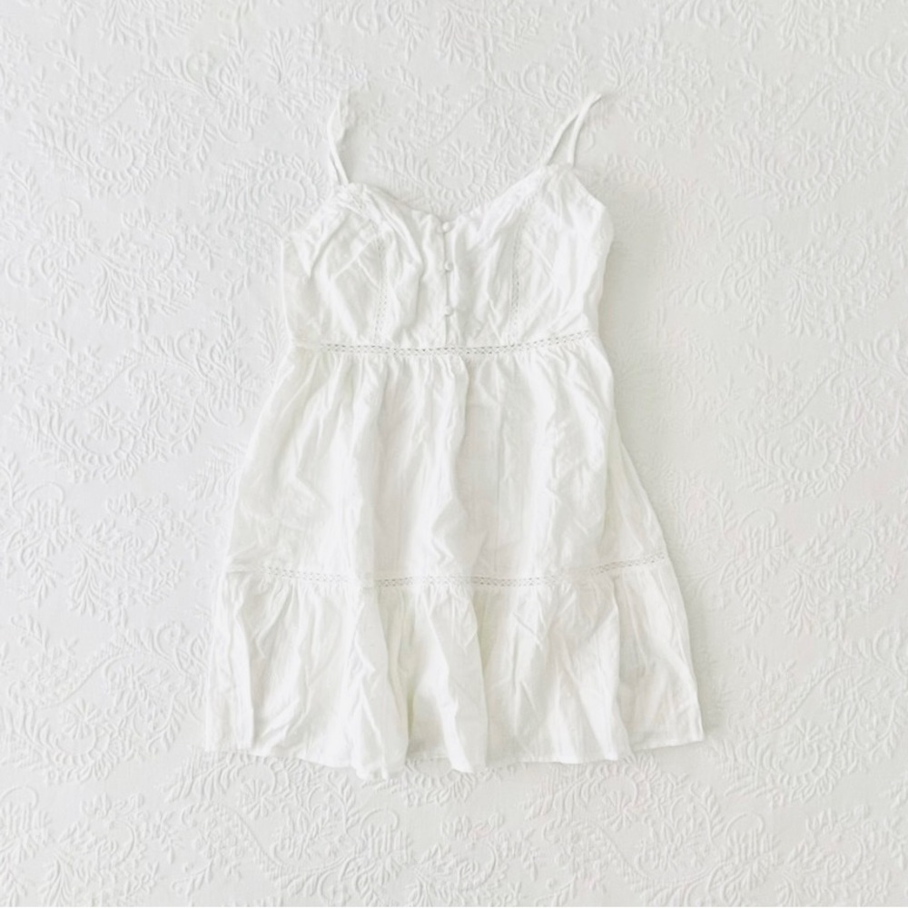 NWOT Lulus Everyday Angel White Sleeveless Swiss Dot Lace Mini Dress Small - Picture 2 of 8